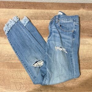 KanCan Light Blue Distressed Ankle Jeans